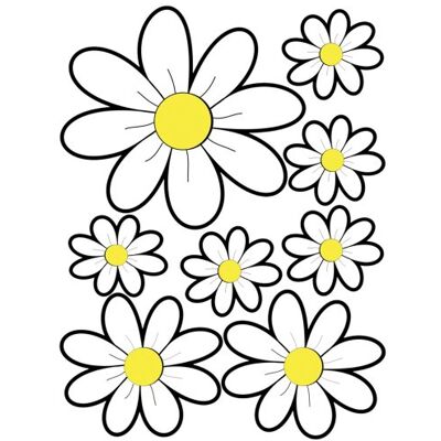 Avisa Hoja de Pegatinas Chamomile Flowers Blanco 24,5x32,5cm Avisa Hoja de Pegatinas Chamomile Flowers Blanco 24,5x32,5cm