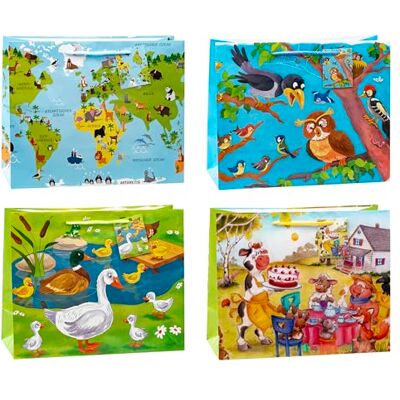 TSI 86414 Bolsas de regalo (12 unidades, 26 x 32 x 13,5 cm), diseño de animales TSI 86414 Bolsas de regalo (12 unidades, 26 x 32 x 13,5 cm), diseño de animales