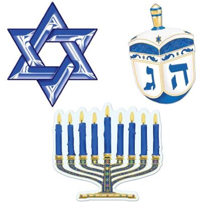 Beistle Hanukkah Cortes de Papel, Multicolor, Talla única Beistle Hanukkah Cortes de Papel, Multicolor, Talla única