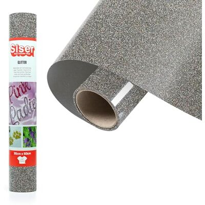SISER ® Glitter Ligh Multi, 30 cm x 0,5 m, vinilo termotransferible termoadhesivo con purpurina para la personalización de tejidos, ropa y accesorios, aficiones creativas, fácil de cortar SISER ® Glitter Ligh Multi, 30 cm x 0,5 m, vinilo termotransferible termoadhesivo con purpurina para la personalización de tejidos, ropa y accesorios, aficiones creativas, fácil de cortar