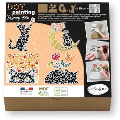 Aladine Kit de pintura de puntos para niños, diseño de gato decorativo Aladine Kit de pintura de puntos para niños, diseño de gato decorativo