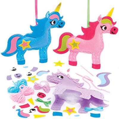 Baker Ross Kits de Decoración de Costura de Unicornio Paquete de 3, juego de costura para niños, actividades creativas para niños, proyecto ideal de artes y manualidades Baker Ross Kits de Decoración de Costura de Unicornio Paquete de 3, juego de costura para niños, actividades creativas para niños, proyecto ideal de artes y manualidades