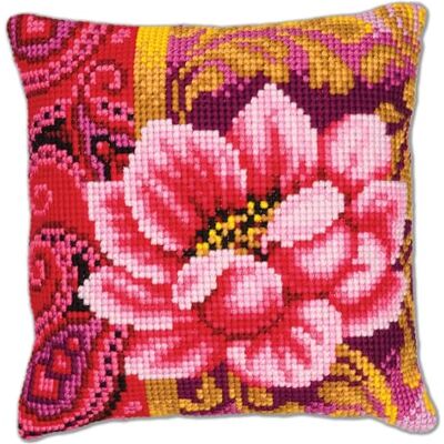 Vervaco Almohada de punto de cruz - Rosas - Kit completo para niños Vervaco Almohada de punto de cruz - Rosas - Kit completo para niños