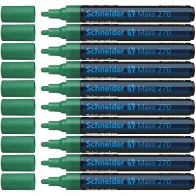 Schneider paint-marker 270 (punta redonda 1 – 3 mm punta de extraíble 10 unidades verde Schneider paint-marker 270 (punta redonda 1 – 3 mm punta de extraíble 10 unidades verde