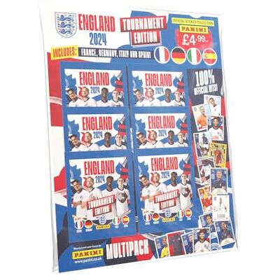 Panini England 2024 Tournament Edition Colección oficial de calcomanías Multipack mixto Panini England 2024 Tournament Edition Colección oficial de calcomanías Multipack mixto