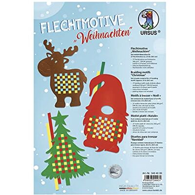 Ursus Juego de 27 plantillas coloridas para trenzar cuadros surtidos en 9 diseños y 8 colores, DIN A4 Ursus Juego de 27 plantillas coloridas para trenzar cuadros surtidos en 9 diseños y 8 colores, DIN A4