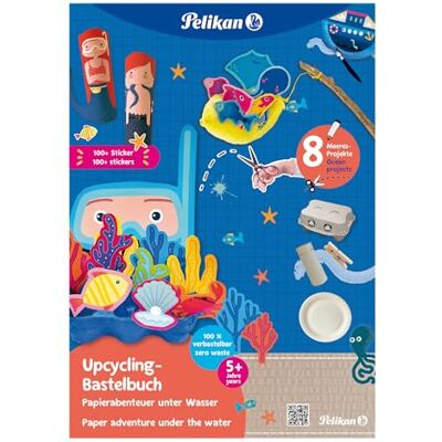 Pelikan , SeaWorld Lote de 5 álbumes creativos de Upcycling con pegatinas, tamaño A4, 32 páginas, certificado FSC Pelikan , SeaWorld Lote de 5 álbumes creativos de Upcycling con pegatinas, tamaño A4, 32 páginas, certificado FSC