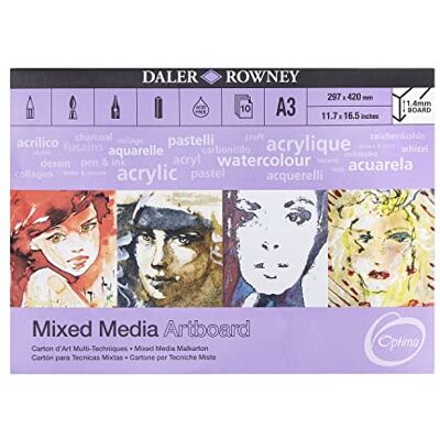 Daler Rowney Dal Optima Mix Med Artboard Bloc A3 10 Hojas Daler Rowney Dal Optima Mix Med Artboard Bloc A3 10 Hojas
