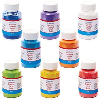 Baker Ross Macetas de Pintura en Polvo Multicolor Juego de 8, colores para niños Baker Ross Macetas de Pintura en Polvo Multicolor Juego de 8, colores para niños