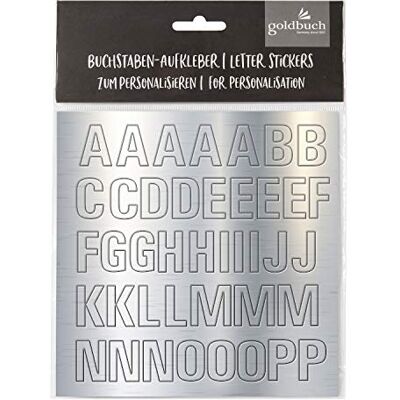 Goldbuch 10209 Juego de letras adhesivas en plata, letras para pegar con 2 hojas, hoja de pegatinas con pegatinas del alfabeto de la A a la Z, números adhesivos de 0 a 9, marcas, puntos, signo menos y Goldbuch 10209 Juego de letras adhesivas en plata, letras para pegar con 2 hojas, hoja de pegatinas con pegatinas del alfabeto de la A a la Z, números adhesivos de 0 a 9, marcas, puntos, signo menos y