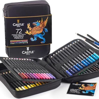 Set de 72 Lápices de Colores Adultos Profesionales Para artistas, profesionales y coloristas núcleo blando de colores de calidad resistente estuche con cremallera Set de 72 Lápices de Colores Adultos Profesionales Para artistas, profesionales y coloristas núcleo blando de colores de calidad resistente estuche con cremallera