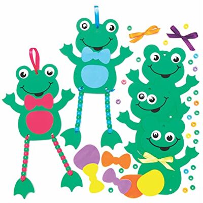 Baker Ross Kit Decoración con Cuentas de Rana Divertida Paquete de 5, suministros creativos de arte y manualidades para que los niños hagan y decoren Baker Ross Kit Decoración con Cuentas de Rana Divertida Paquete de 5, suministros creativos de arte y manualidades para que los niños hagan y decoren
