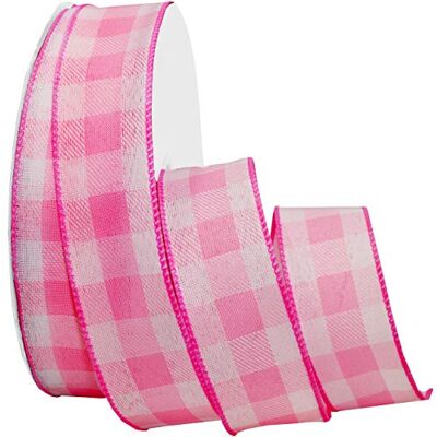 Morex Cinta de estilo guingham, 3.5 cm por 50 yardas, rosa claro Morex Cinta de estilo guingham, 3.5 cm por 50 yardas, rosa claro