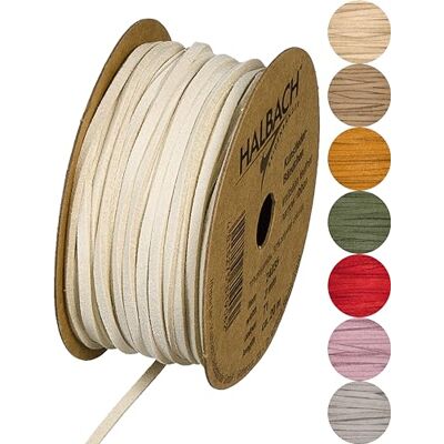 Halbach Seidenbänder Correa de Piel Vegana Ancho 3 mm Longitud 20 m Cuerda de Piel sintética para la fabricación de Pulseras 100% Piel sintética Vegana para Manualidades, Color: Beige Halbach Seidenbänder Correa de Piel Vegana Ancho 3 mm Longitud 20 m Cuerda de Piel sintética para la fabricación de Pulseras 100% Piel sintética Vegana para Manualidades, Color: Beige