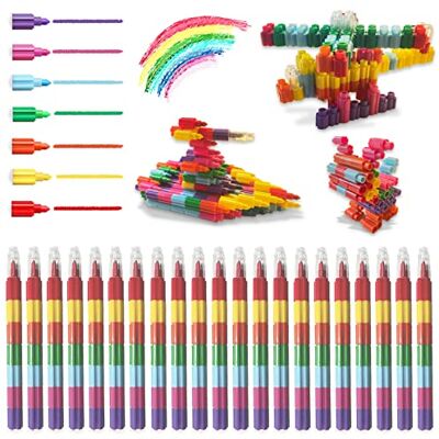 ICEPAPA , 21 Piezas Crayones apilables, Ceras de colores para niños, ideales como regalos invitados cumpleaños, detalles cumpleaños niños o regalos alumnos primaria (7 colores en 1) ICEPAPA , 21 Piezas Crayones apilables, Ceras de colores para niños, ideales como regalos invitados cumpleaños, detalles cumpleaños niños o regalos alumnos primaria (7 colores en 1)