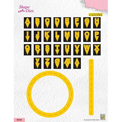 Nellie's Choice Troquel Alfabeto-31 Letras, Círculo y Línea-1,3 x 1,9 cm a 10 x 10 cm-para Hacer Tarjetas, Navidad, Scrapbooking, Manualidades, DIY, Amarillo, 13x19 / 10x120 / 100x100mm Nellie's Choice Troquel Alfabeto-31 Letras, Círculo y Línea-1,3 x 1,9 cm a 10 x 10 cm-para Hacer Tarjetas, Navidad, Scrapbooking, Manualidades, DIY, Amarillo, 13x19 / 10x120 / 100x100mm
