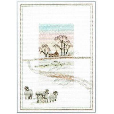 Kit de punto de cruz Ovejas Nevadas Mañanas Brumosas de Derwentwater-Designs Kit de punto de cruz Ovejas Nevadas Mañanas Brumosas de Derwentwater-Designs