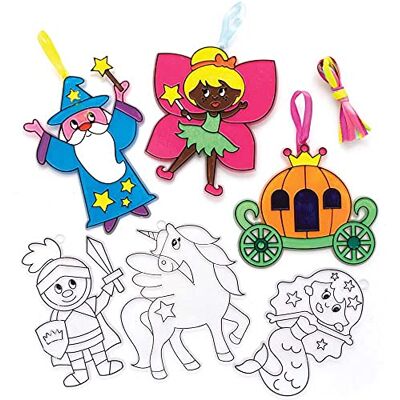 Baker Ross Decoraciones Atrapasol de Cuentos de Hadas Paquete de 10, Efecto de vitral para que los niños decoren y exhiban para actividades artísticas o manualidades cristianas Baker Ross Decoraciones Atrapasol de Cuentos de Hadas Paquete de 10, Efecto de vitral para que los niños decoren y exhiban para actividades artísticas o manualidades cristianas