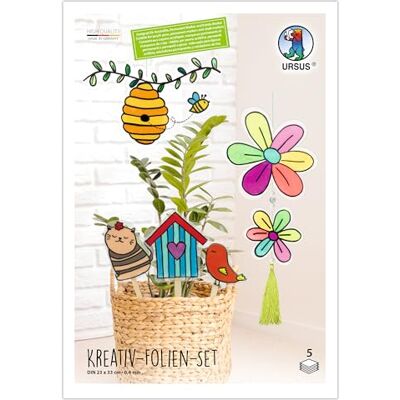 Ursus 2218 00 00 Set de láminas creativas transparentes, 5 unidades, 23 x 33 cm, aprox. 0,4 mm de grosor, incluye plantillas, aptas para rotuladores acrílicos, rotuladores permanentes y tizas Ursus 2218 00 00 Set de láminas creativas transparentes, 5 unidades, 23 x 33 cm, aprox. 0,4 mm de grosor, incluye plantillas, aptas para rotuladores acrílicos, rotuladores permanentes y tizas