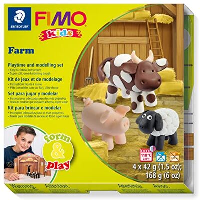 STAEDTLER Fimo Kids Pasta de modelar para niños, Multicolor (8034 01 LY) STAEDTLER Fimo Kids Pasta de modelar para niños, Multicolor (8034 01 LY)