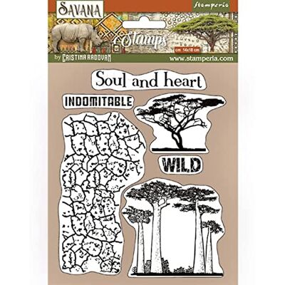Stamperia Sello de goma HD Savana Crackle y árbol Stamperia Sello de goma HD Savana Crackle y árbol