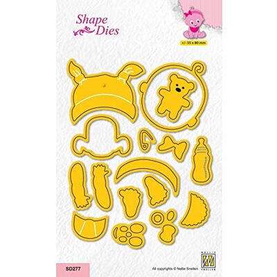 Nellie's Choice Troquel de Forma Bebé-5,5 x 8 cm-para Hacer Tarjetas, Navidad, Scrapbooking, Manualidades, DIY, Amarillo, 55x80mm Nellie's Choice Troquel de Forma Bebé-5,5 x 8 cm-para Hacer Tarjetas, Navidad, Scrapbooking, Manualidades, DIY, Amarillo, 55x80mm