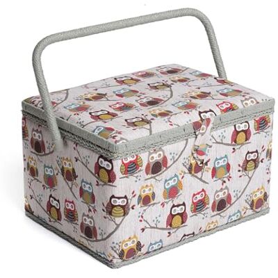 Hobby Gift Caja de Costura Grande con Asa, Cesta de Algodón para Almacenaje de Costura, Organizador con Compartimentos para Herramientas, 23,5 x 31 x 20 cm, Búhos Hobby Gift Caja de Costura Grande con Asa, Cesta de Algodón para Almacenaje de Costura, Organizador con Compartimentos para Herramientas, 23,5 x 31 x 20 cm, Búhos