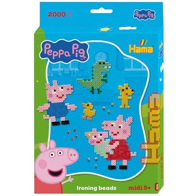 Hama Beads 7976 Peppa Wutz & Sister, Paquete de Regalo pequeño con 2000 Cuentas Midi, Tablero de Clavijas Transparente, Plantilla con Motivos, Papel de Planchar e Instrucciones Hama Beads 7976 Peppa Wutz & Sister, Paquete de Regalo pequeño con 2000 Cuentas Midi, Tablero de Clavijas Transparente, Plantilla con Motivos, Papel de Planchar e Instrucciones