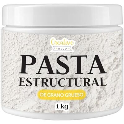 Creative Pasta Estructural de Grano Grueso 1kg Blanca Efectos 3D para Proyectos Artísticos para Pintura Acrílica Fácil de Usar con Espátula para Crear Estructuras, Texturas Creative Pasta Estructural de Grano Grueso 1kg Blanca Efectos 3D para Proyectos Artísticos para Pintura Acrílica Fácil de Usar con Espátula para Crear Estructuras, Texturas