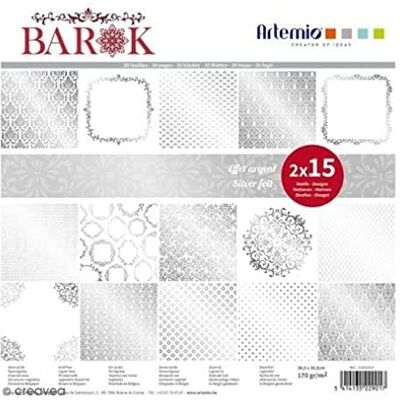 Papel de scrapbooking Artemio Barok Foil Plateado - 30 Hojas Papel de scrapbooking Artemio Barok Foil Plateado - 30 Hojas