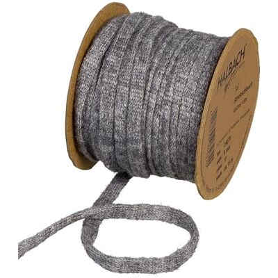 Halbach Tubo de Lana Vegana, 8 mm x 15 m, Color Gris Oscuro Cinta de algodón 100% con certificación Öko-Tex, rafia de algodón para envolver regalos Halbach Tubo de Lana Vegana, 8 mm x 15 m, Color Gris Oscuro Cinta de algodón 100% con certificación Öko-Tex, rafia de algodón para envolver regalos