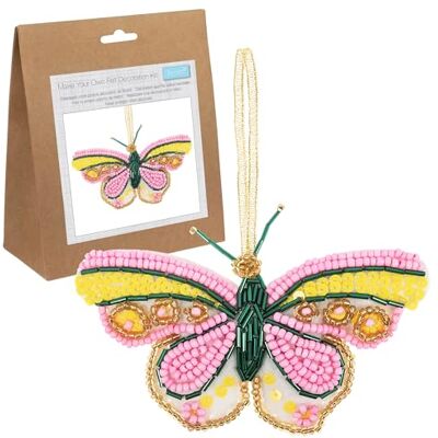 Trimits Kit de decoración de fieltro: mariposa con cuentas (12,5 x 6,5 cm) con formas de fieltro precortadas, relleno, hilo, lentejuelas, cuentas, agujas, cinta e instrucciones Trimits Kit de decoración de fieltro: mariposa con cuentas (12,5 x 6,5 cm) con formas de fieltro precortadas, relleno, hilo, lentejuelas, cuentas, agujas, cinta e instrucciones