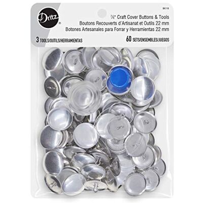 Dritz Kit de botones de cubierta Tamaño 36 Incluye plantilla, herramientas y botones sujetadores, 7/8", 60ct, ninguno Dritz Kit de botones de cubierta Tamaño 36 Incluye plantilla, herramientas y botones sujetadores, 7/8", 60ct, ninguno
