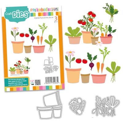 Polkadoodles Troqueles de plantas y macetas para hacer tarjetas, suministros de manualidades, álbumes de recortes, medios mixtos Polkadoodles Troqueles de plantas y macetas para hacer tarjetas, suministros de manualidades, álbumes de recortes, medios mixtos