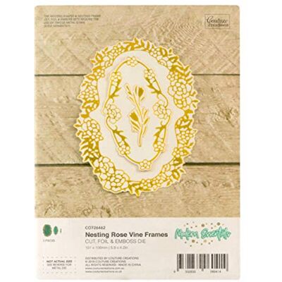 Couture Creations Troqueles de papel troquelado RSE VNE FR, marcos de vid rosa, talla única Couture Creations Troqueles de papel troquelado RSE VNE FR, marcos de vid rosa, talla única