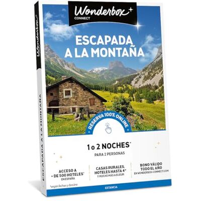 WONDERBOX – Cofre Regalo Escapada a la montaña De 1 a 2 Noches para 2 Personas Escapada para Parejas Regalar experiencias Hoteles para desconectar y conectar con la Naturaleza WONDERBOX – Cofre Regalo Escapada a la montaña De 1 a 2 Noches para 2 Personas Escapada para Parejas Regalar experiencias Hoteles para desconectar y conectar con la Naturaleza