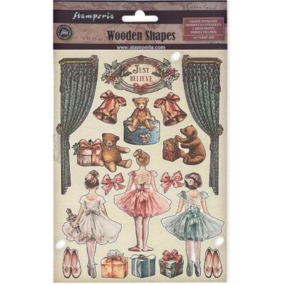 Stamperia Colored Wooden Shape A5, Multicolor, Surtido Stamperia Colored Wooden Shape A5, Multicolor, Surtido