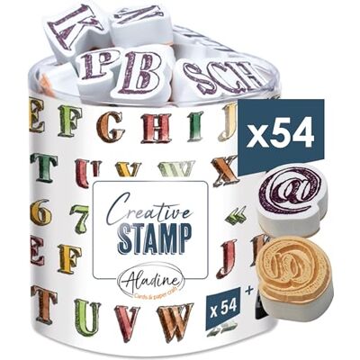 Aladine – Scrap Scrap Kit de Sellos para cartería Creativa – Scrap, DIY, Manualidades – Set de Sellos para Llevar a Cualquier Lugar + Tinta Negra incluida – temática Alfabeto Aladine – Scrap Scrap Kit de Sellos para cartería Creativa – Scrap, DIY, Manualidades – Set de Sellos para Llevar a Cualquier Lugar + Tinta Negra incluida – temática Alfabeto