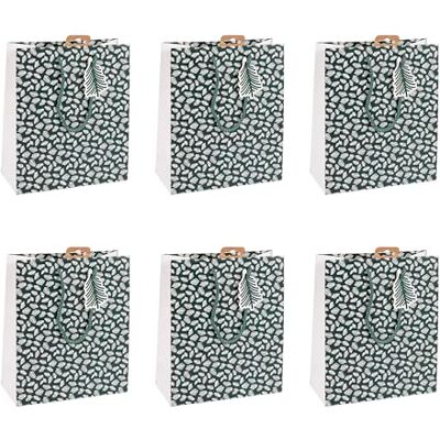 Eurowrap Clairefontaine – Juego de 6 bolsas de regalo Excellia – Tamaño mediano – 21,5 x 10,2 x 25,3 cm – 210 g – Patrón: hojas blancas sobre fondo verde– Ideal para: libro, juego, pequeños Eurowrap Clairefontaine – Juego de 6 bolsas de regalo Excellia – Tamaño mediano – 21,5 x 10,2 x 25,3 cm – 210 g – Patrón: hojas blancas sobre fondo verde– Ideal para: libro, juego, pequeños