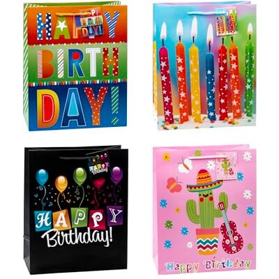Bolsas de Regalo - 12 Grandes Cumpleaños - 32x26x13.5cm Bolsas de Regalo - 12 Grandes Cumpleaños - 32x26x13.5cm