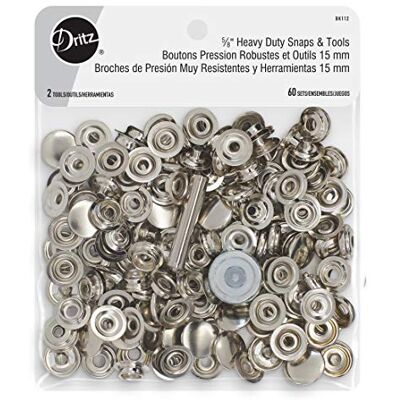 Dritz Sujetadores, Níquel, 5/8", 60 juegos Dritz Sujetadores, Níquel, 5/8", 60 juegos