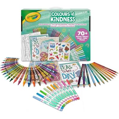 CRAYOLA Colours of Kindness, Maletín de Colores, Más de 70 Piezas, Rotuladores, Lápices de Cera, Lápices, Hojas para Colorear, Pegatinas, a Partir de 4 años, CRAYOLA Colours of Kindness, Maletín de Colores, Más de 70 Piezas, Rotuladores, Lápices de Cera, Lápices, Hojas para Colorear, Pegatinas, a Partir de 4 años,