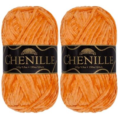 BambooMN JubileeYarn. Ovillo de chenilla, peso peinado, 100 g/madeja, brasa, terciopelo naranja zanahoria brillante, baya violeta, hilo para ganchillo y tejer, 2 madejas BambooMN JubileeYarn. Ovillo de chenilla, peso peinado, 100 g/madeja, brasa, terciopelo naranja zanahoria brillante, baya violeta, hilo para ganchillo y tejer, 2 madejas