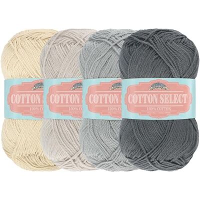 BambooMN JubileeYarn Cotton Select Hilo, peso deportivo, 50 g/madeja, tonos de azul, 4 madejas BambooMN JubileeYarn Cotton Select Hilo, peso deportivo, 50 g/madeja, tonos de azul, 4 madejas