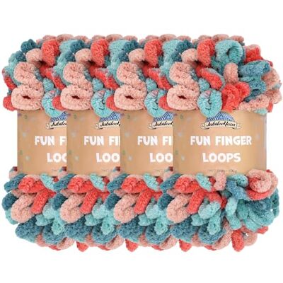 BambooMN JubileeYarn Fun Finger Loops Ovillo de lana (100 g, poliéster jumbo, Hypnos, 4 madejas) BambooMN JubileeYarn Fun Finger Loops Ovillo de lana (100 g, poliéster jumbo, Hypnos, 4 madejas)