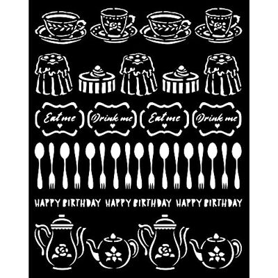 Stamperia International Thick Stencil Plantilla Gruesa Alice Sweety, Varios, 20 x 25 cm Stamperia International Thick Stencil Plantilla Gruesa Alice Sweety, Varios, 20 x 25 cm