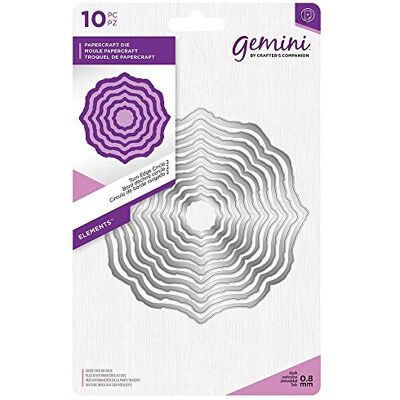 Gemini Géminis-Troquel con Borde Rasgado círculo 2, Plateado, talla única Gemini Géminis-Troquel con Borde Rasgado círculo 2, Plateado, talla única
