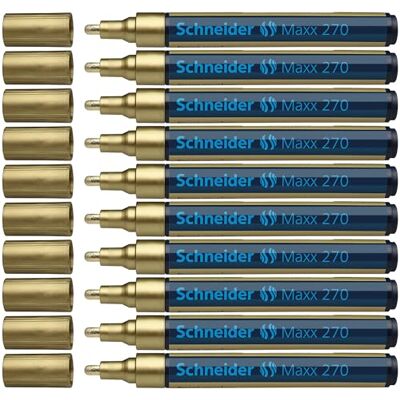 Schneider Maxx 270 Rotulador (punta redonda, punta intercambiable, 1-3 mm, 10 unidades), color dorado Schneider Maxx 270 Rotulador (punta redonda, punta intercambiable, 1-3 mm, 10 unidades), color dorado