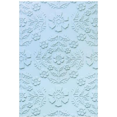 Sizzix ML Textured Impressions Carpeta de estampado floral de damasco por Eileen Hull Sizzix ML Textured Impressions Carpeta de estampado floral de damasco por Eileen Hull