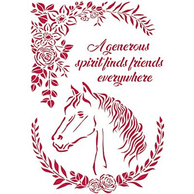Stamperia G Stencil Caballos románticos con flores Stamperia G Stencil Caballos románticos con flores